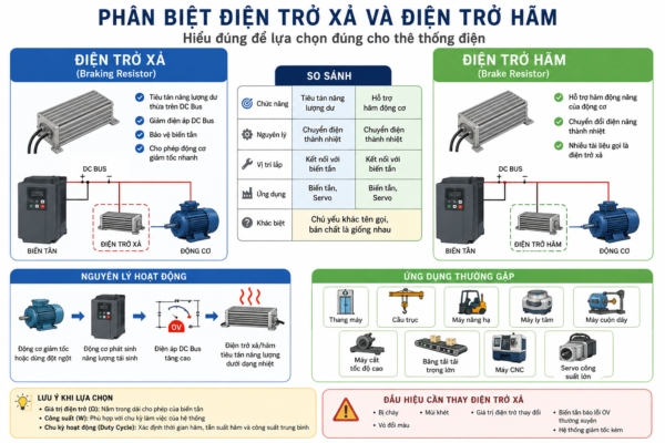 PHÂN BIỆT ĐIỆN TRỞ XẢ VÀ ĐIỆN TRỞ HÃM