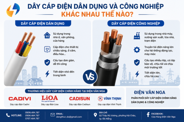 Dây cáp điện dân dụng được sử dụng chủ yếu trong nhà ở, căn hộ, cửa hàng, văn phòng và các công trình dân dụng.